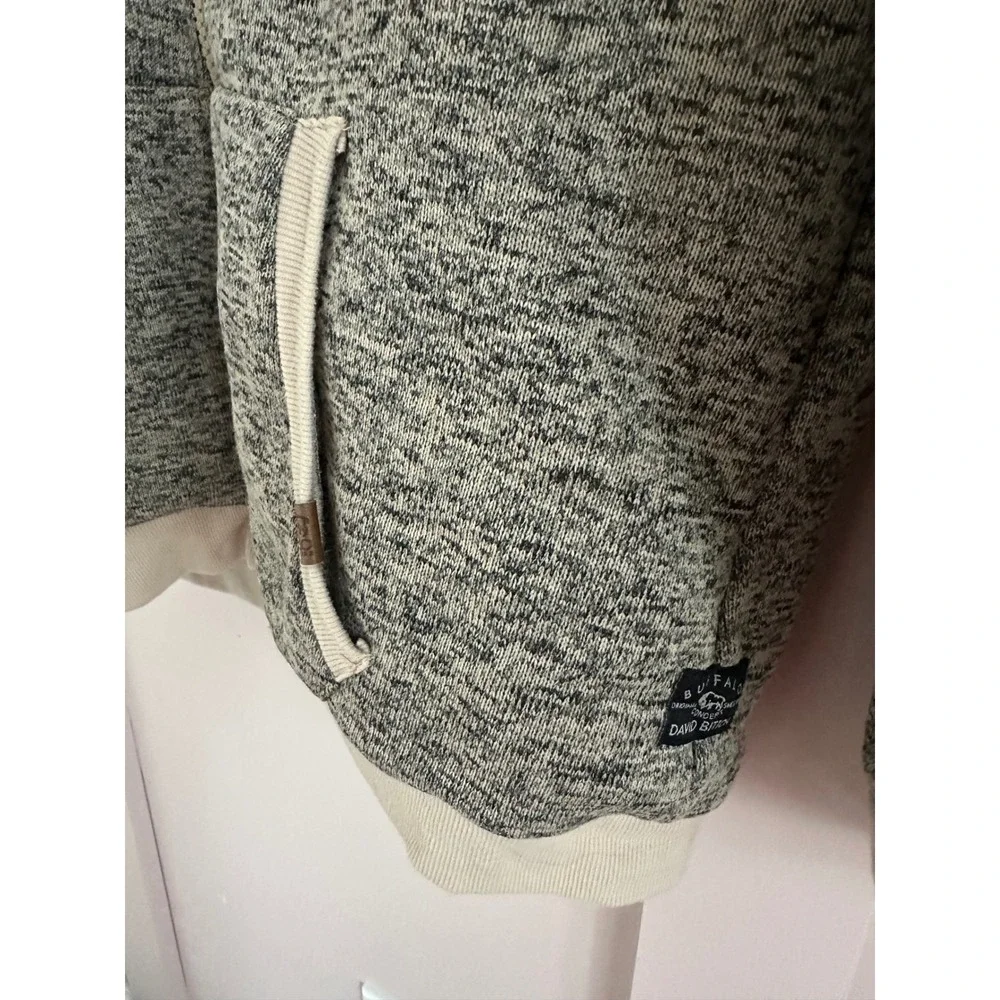 Buffalo David Bitton Mens Sherpa Lined Zip Up Hoodie Marled Grey XL